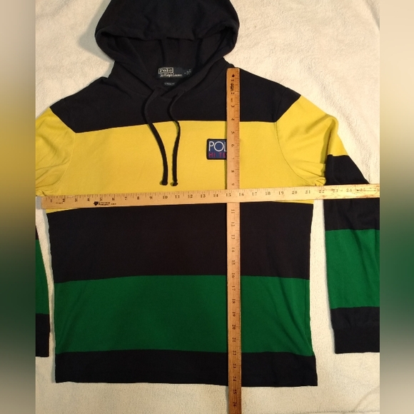 POLO Ralph Lauren HI TECH striped T-Shirt Hoodie - NWOT - Classic MENS Medium - Picture 13 of 14